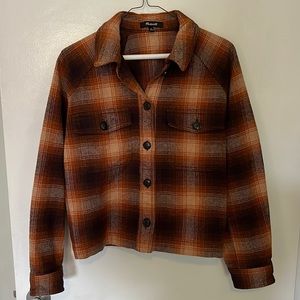 Madewell Plaid Flannel Crop Shirt Jacket